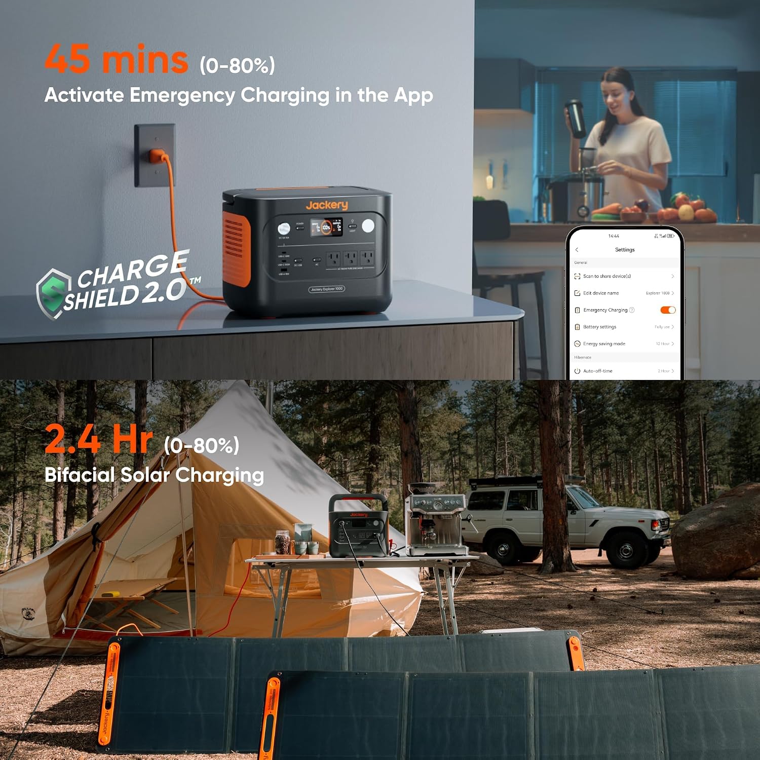 Jackery Explorer 1000 v2 Portable Power Station,1070Wh,1500W | 1 Hr Fast Charge, LiFePO4 Battery, 100W USB-C Output, Solar Generator for Camping, Emergency, RV (Solar Panel Optional) - Image 5